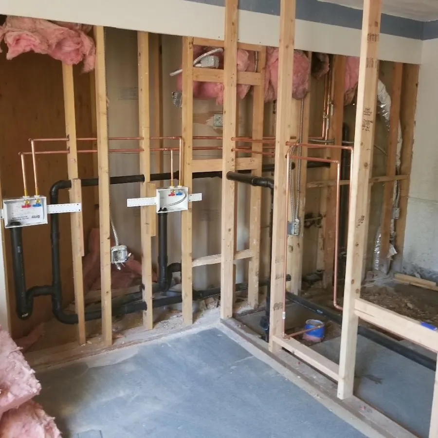 Copper pipe rough-in and plumbing installation in Hardyston